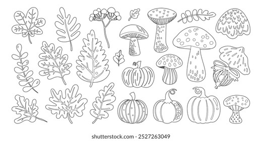 Set of isolated cute decoration elements in doodle hand drawn style on a white background.