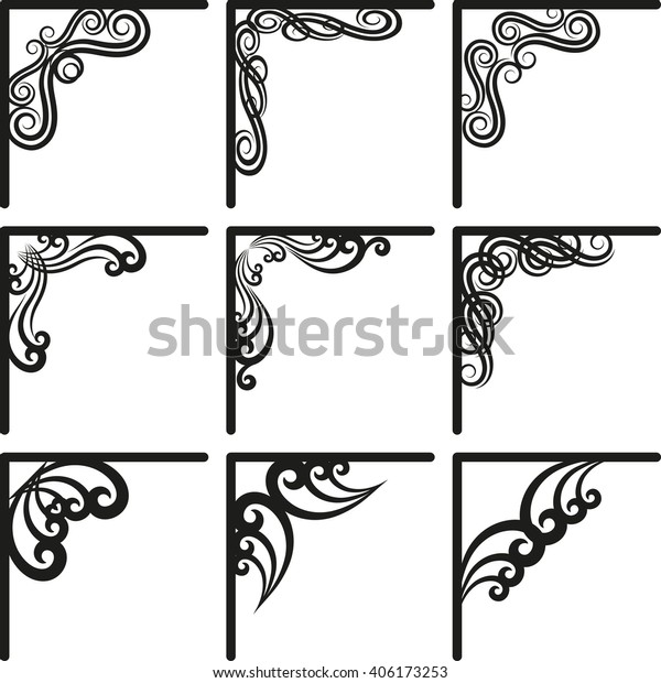 Set Isolated Decorative Corners Stock Vector (Royalty Free) 406173253 ...