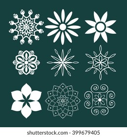 Set of isolated decorative elements