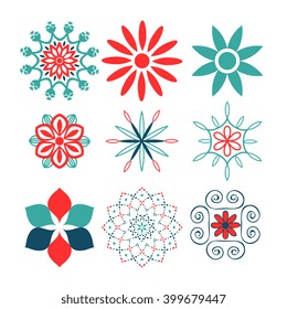 Set of isolated decorative elements