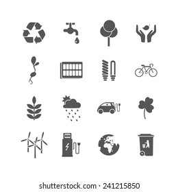 set of isolated ecology icons 
