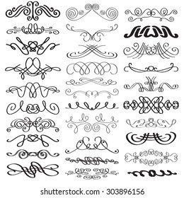 Set isolated elements for graphic design and the creation of patterns.