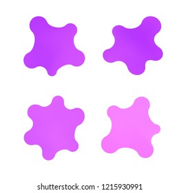 Set isolated elements of holographic chameleon design palette of shimmering colors. Modern abstract pattern, colorful fluid paint design. Trendy art background. Gradient futuristic shapes