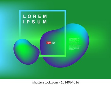 Set isolated elements of holographic chameleon design palette of shimmering colors Modern abstract pattern colorful fluid paint design