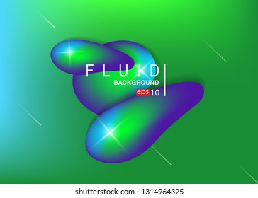 Set isolated elements of holographic chameleon design palette of shimmering colors Modern abstract pattern colorful fluid paint design