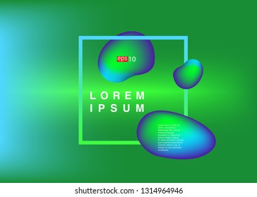 Set isolated elements of holographic chameleon design palette of shimmering colors Modern abstract pattern colorful fluid paint design