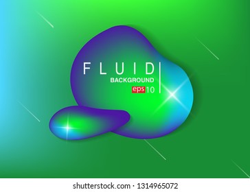 Set isolated elements of holographic chameleon design palette of shimmering colors Modern abstract pattern colorful fluid paint design