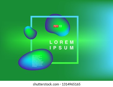 Set isolated elements of holographic chameleon design palette of shimmering colors Modern abstract pattern colorful fluid paint design
