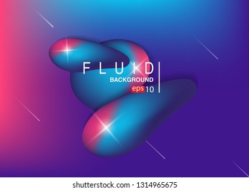 Set isolated elements of holographic chameleon design palette of shimmering colors Modern abstract pattern colorful fluid paint design