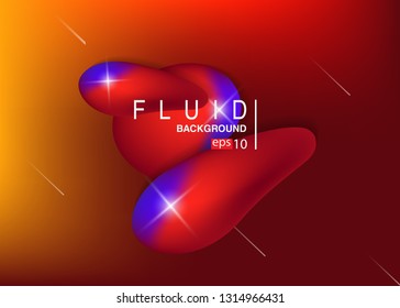Set isolated elements of holographic chameleon design palette of shimmering colors Modern abstract pattern colorful fluid paint design