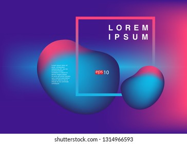 Set isolated elements of holographic chameleon design palette of shimmering colors Modern abstract pattern colorful fluid paint design