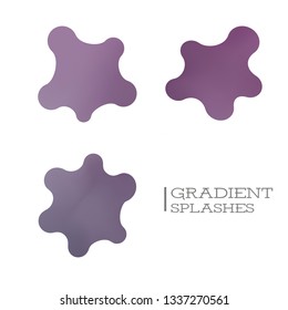 Set isolated elements of holographic chameleon design palette of shimmering colors. Modern abstract pattern, colorful fluid paint design. Trendy art background. Gradient futuristic shapes