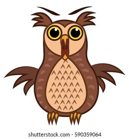 Set isolated Emoji character cartoon joy owl. Vector Illustrations