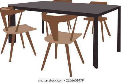 Set of isolated furniture interior decor icons with images of soft furniture with tables and stylish chairs vector illustration,chairs and tables illustration ,Set of stylish chairs and table.