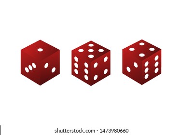 set isolated game cubes dice casino lucky