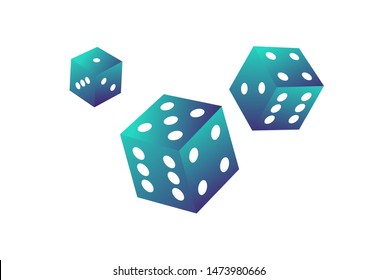 set isolated game cubes dice casino lucky
