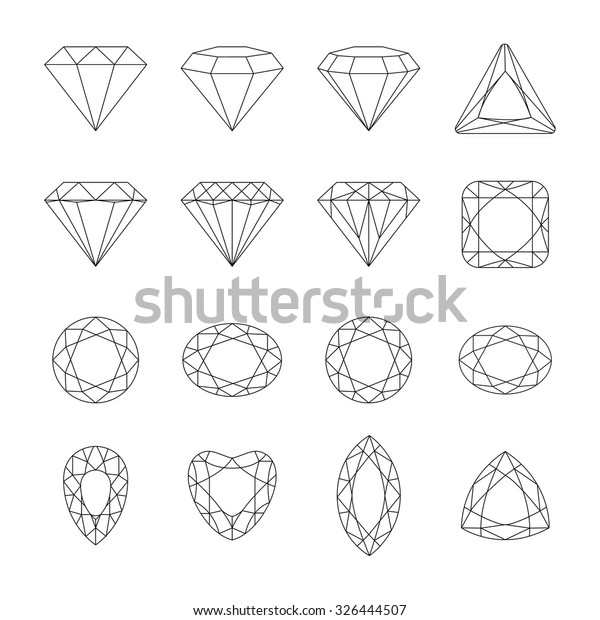 宝石石のセット ひし形のデザインエレメントのベクター画像セット 宝石の宝石 のベクター画像素材 ロイヤリティフリー