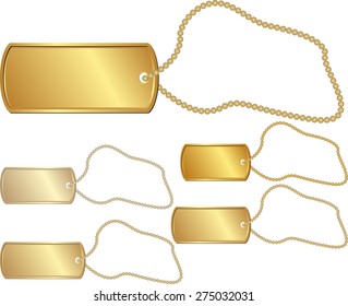 set of isolated golden identity tag 