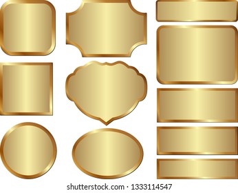 set of isolated golden metallic banner
