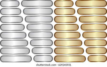 set of isolated golden and silver banners
