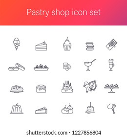 Set of isolated, graceful, vector confectionery icons. Sweets, cakes and pastries.