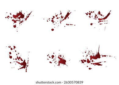 Conjunto de fondo de salpicadura de sangre roja gradiente aislado