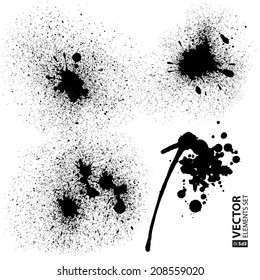 Set of isolated grunge paint splashes. RGB EPS 10 vector illustration