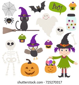 set of isolated Halloween elements part 2  - vector illustration, eps