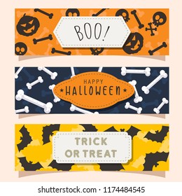 set of isolated halloween flyer