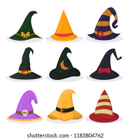 Set of isolated halloween hat