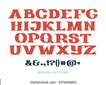 Set of isolated hand drawn slab serif letters. Complete alphabet