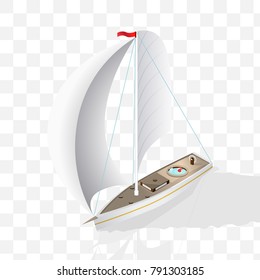 Set of Isolated High Quality Isometric Elements. Vessel on Transparent Background