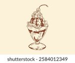 Set of isolated ice cream sketch. Ice-cream	