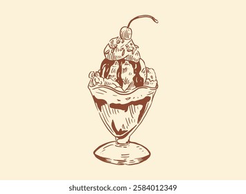 Set of isolated ice cream sketch. Ice-cream	