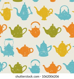 Set isolated icon silhouette kettles. Color images.