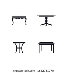 Set of isolated icon simple tables vector illustration. household furniture graphic design 