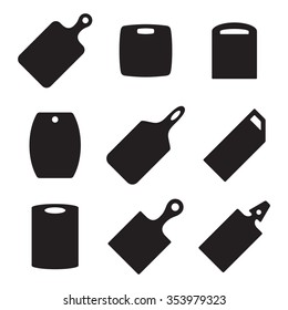 Set of isolated icons o na theme cutting board