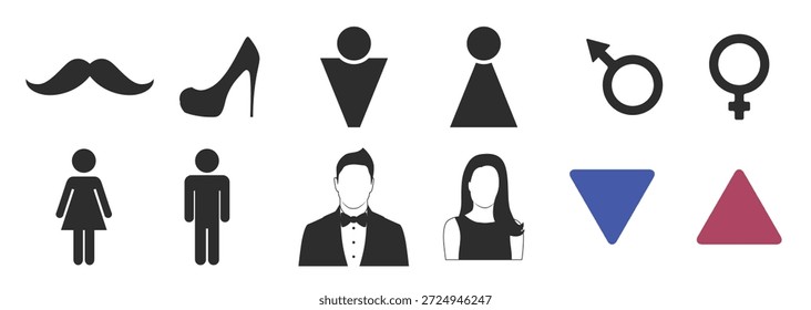 set of isolated icons on a theme toilet 