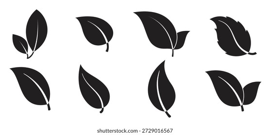 Conjunto de iconos aislados en un tema hojas