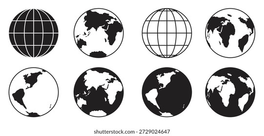 conjunto de ícones isolados em um mundo de tema com sombra