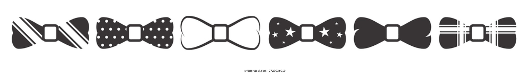 Conjunto de iconos aislados en un tema pajarita