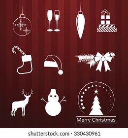 Set of isolated icons on a theme christmas 
