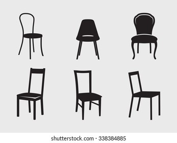 Set of isolated icons on a theme chairs
