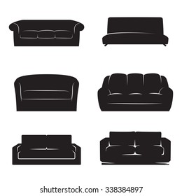 Set of isolated icons on a theme sofas 