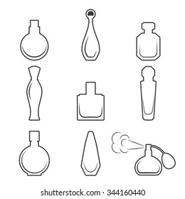 Set of isolated icons on a theme perfume