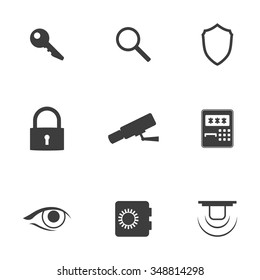Set of isolated icons on a theme security 