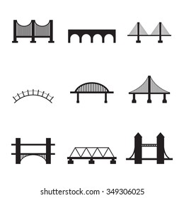 Set of isolated icons on a theme bridges