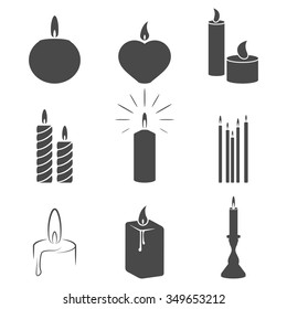 Set of isolated icons on a theme candles
