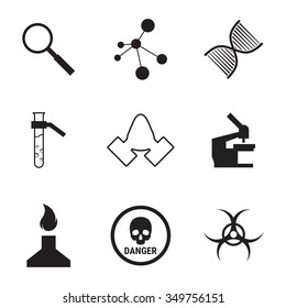 Set of isolated icons on a theme science