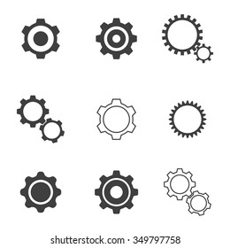 Set of isolated icons on a theme settings